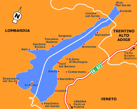 карта озера Гарда